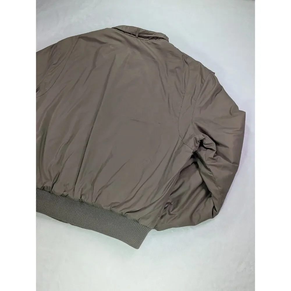 VTG 80s Members Only Iconic Racer Jacket Mens 46 XL Quilted Insulated Beige